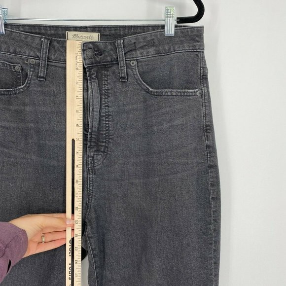 Madewell The Curvy Perfect Vintage Jeans Sz 31 High Rise Stretch Crop Denim Gray - Picture 11 of 12